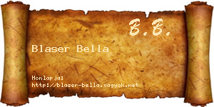 Blaser Bella névjegykártya